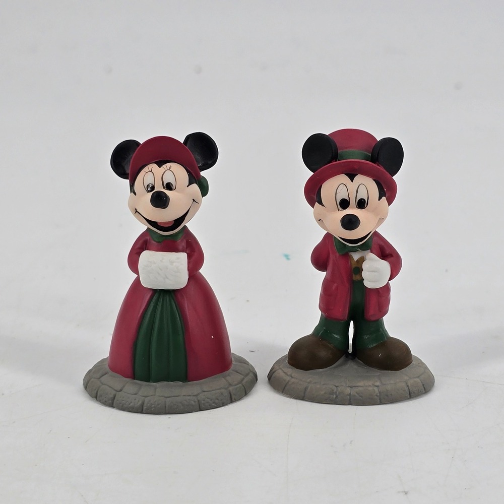 Dept 56 Disney Parks Village Mickey and Minnie Porcelain Figurines 5353-8 Red *‎